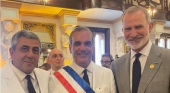 Zurab Pololikashvili, secretario general de ONU Turismo; Luis Abinader, presidente de República Dominicana; y Felipe VI, rey de España