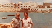 César Manrique con Luis Morales, creadores del paseo peatonal del Charco de San Ginés. Hoy avenida César Manrique. Foto  Memoria Digital de Lanzarote