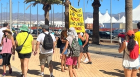 Las manifestaciones turismo regresan a Canarias, aunque con menor poder de convocatoria | Foto: Belén Hidalgo vía X (antes Twitter)