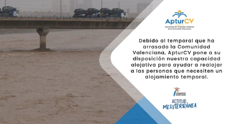 APTUR ofrece las viviendas turísticas para alojar a personas afectadas por la DANA en C. Valenciana