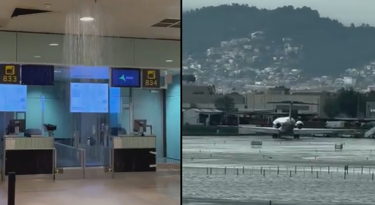 Imágenes de las inundaciones en el Aeropuerto de Barcelona Capturas Controladores Aéreos