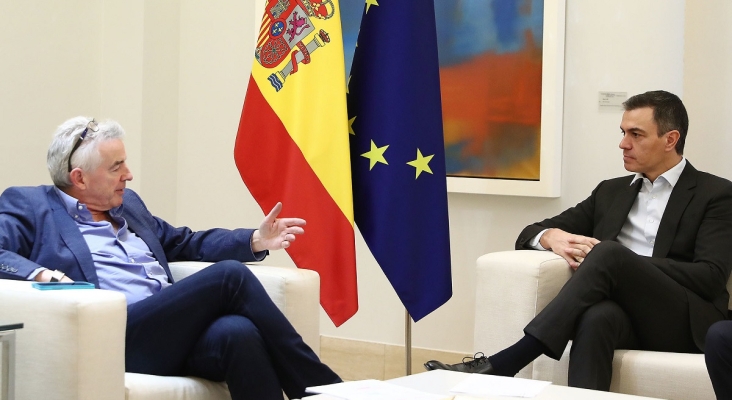 Michael O'Leary, CEO de Ryanair, junto a Pedro Sánchez, presidente de España Foto Moncloa (CC BY NC ND 2.0)