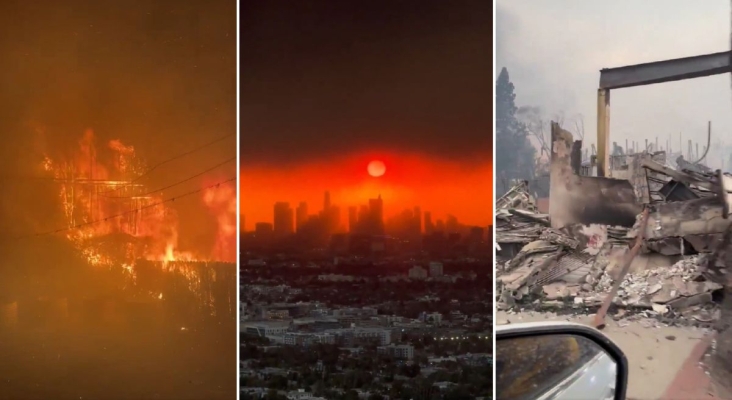 Arde California: lugares emblemáticos como el paseo de la fama de Hollywood, en alerta de evacuación | Fotos: vía Twitter