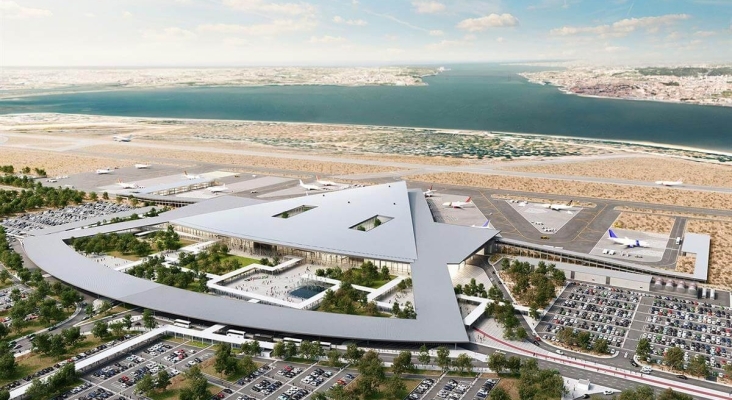 Render de la propuesta para el Nuevo Aeropuerto Luís de Camões de Lisboa