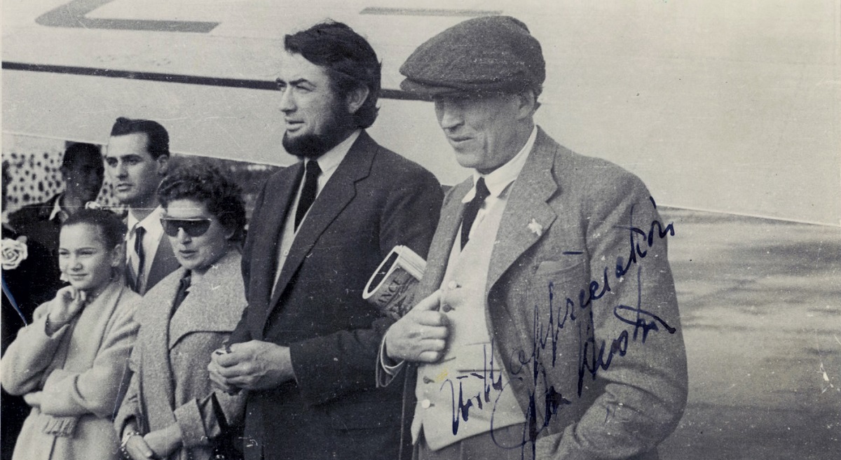 Gregory Peck yJohn Huston en el Aeropuerto de Gran Canaria