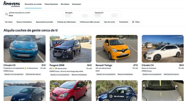 Ibiza guarda un as en la manga frente al 'Airbnb del transporte' y multará el alquiler de coches particulares