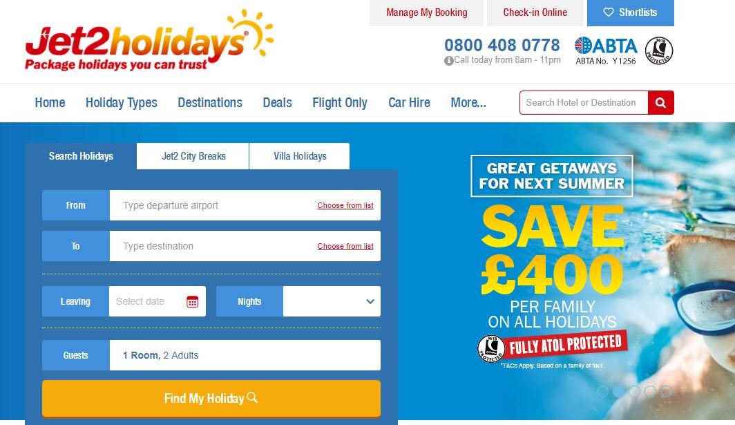 Jet2Holidays su nueva web en manos de los agentes de viajes