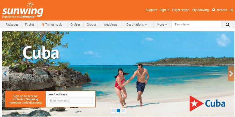 does sunwing provide cuba tourist card