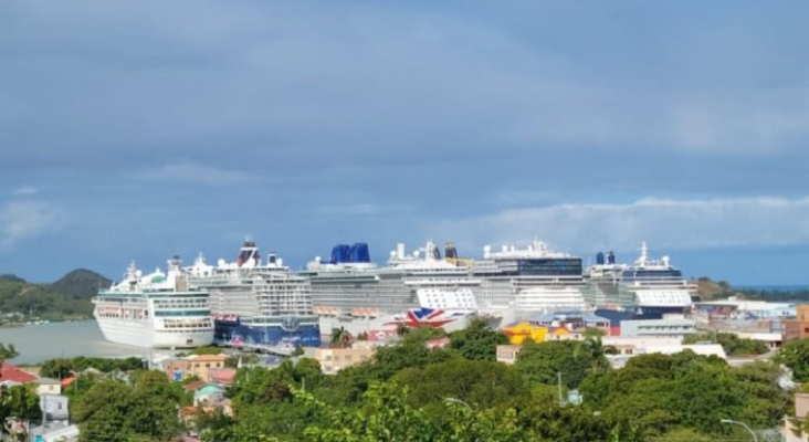 Hito en Antigua y Barbuda: Siete cruceros atracados en el puerto de Antigua | Foto vía Twitter