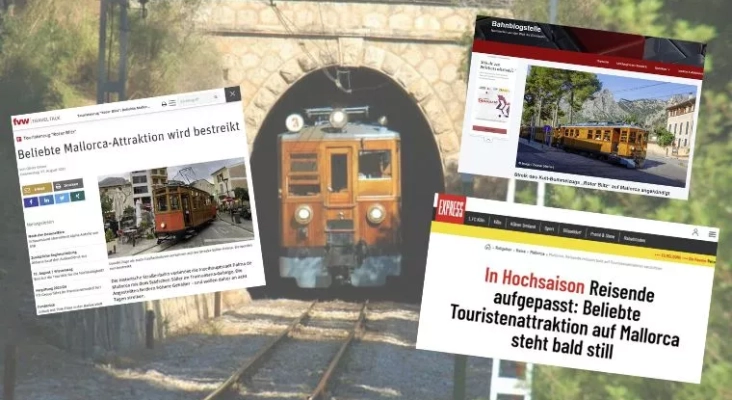 Los medios alemanes se hacen eco de la huelga de los trabajadores del tren turístico de Sóller (Mallorca)