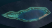 El arrecife Swallow es un atolón de las Islas Spratly, administradas por Malasia. | Foto: NASA