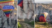 "Impactantes" imágenes de un nuevo accidente de globo aerostático en Capadocia (Turquía)