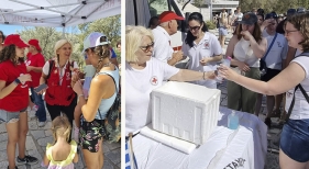 Personal de Cruz Roja Griega ha dado soporte a los turistas que hacían cola en la Acrópolis Foto Cruz Roja Grecia